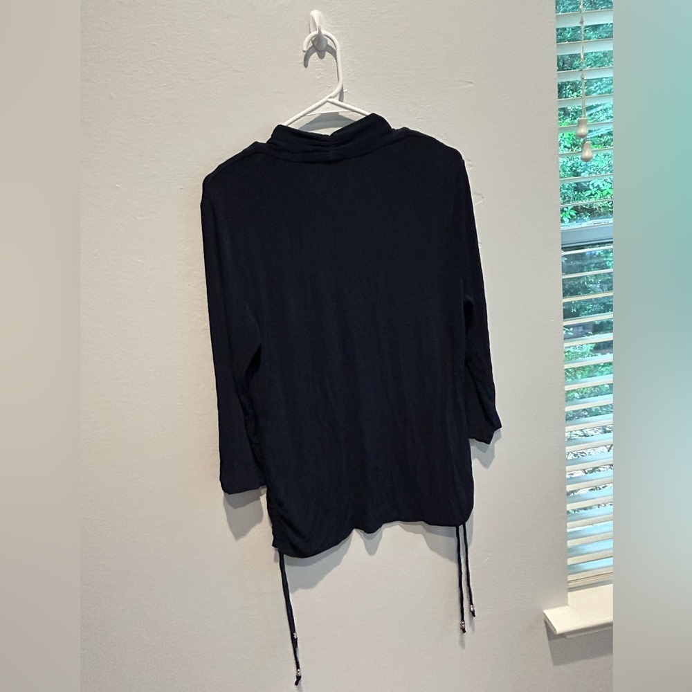 Laura Ashley Knit long sleeve open Cardigan Dark Blue Size Medium